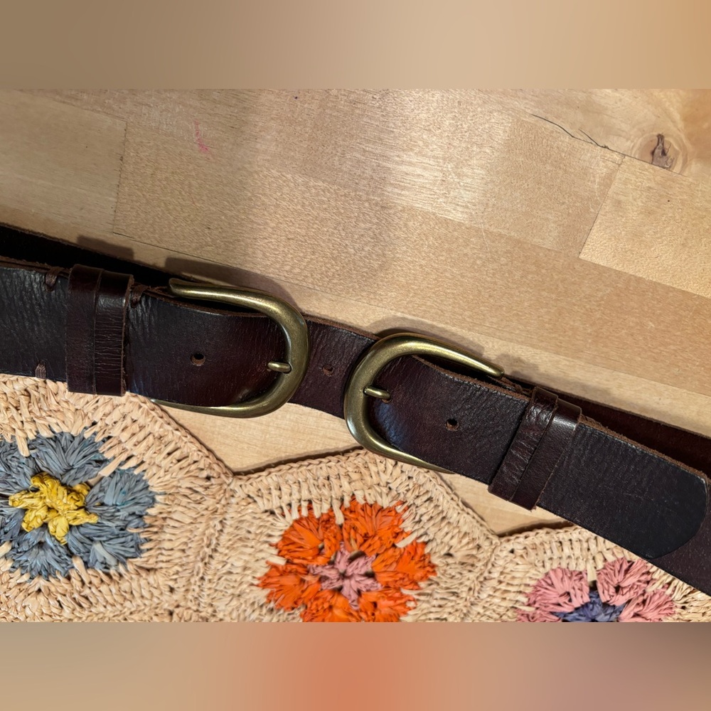 Leather Double Buckle Urban Outfitters Belt